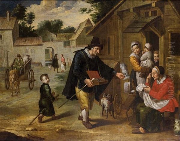 Le Marchand De Lunettes Oil Painting by Adriaen Jansz van Ostade