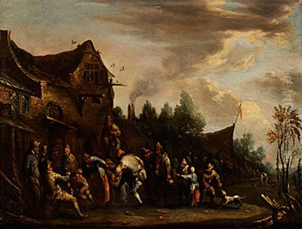 Bondedansen Oil Painting by Adriaen Jansz van Ostade