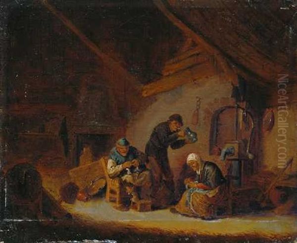 Bauerninterieur Oil Painting by Adriaen Jansz van Ostade