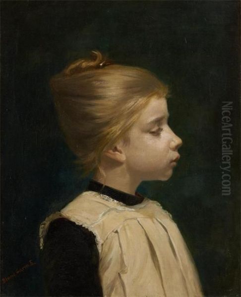 Jeune Fille De Profil Oil Painting by Ernest Blanc-Garin