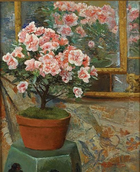 Nature Morte Aux Fleurs Et Miroir Oil Painting by Ernest Blanc-Garin