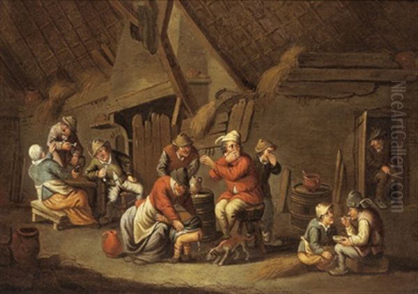 Bauern In Der Stube: Allegorie Des Geruchs Oil Painting by Adriaen Jansz van Ostade