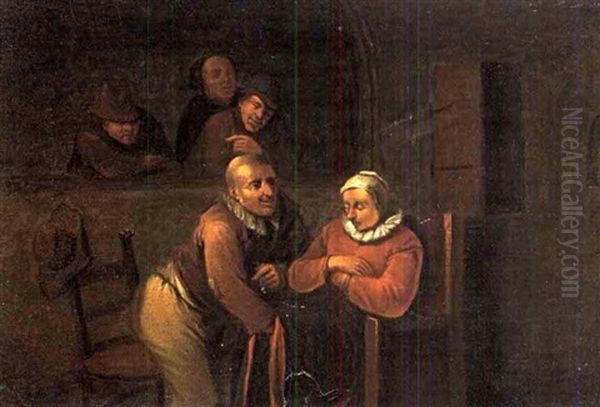 Eine Tolldreiste Annaherung Oil Painting by Adriaen Jansz van Ostade