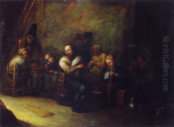 Joueur De Vielle Entoure De Paysans Oil Painting by Adriaen Jansz van Ostade