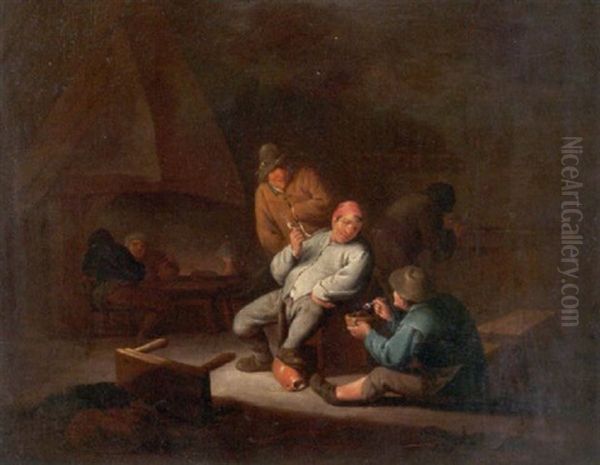 Diskutierende Und Rauchende Bauern Im Wirtshaus Oil Painting by Adriaen Jansz van Ostade