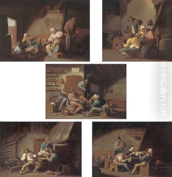 The Five Senses Oil Painting by Adriaen Jansz van Ostade