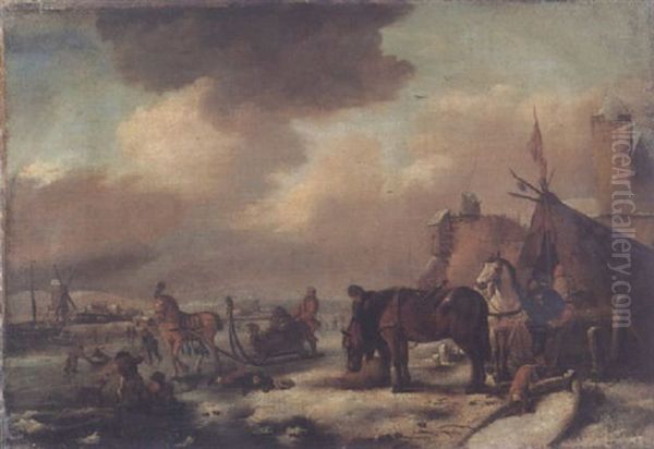 Paisaje Invernal Oil Painting by Adriaen Jansz van Ostade