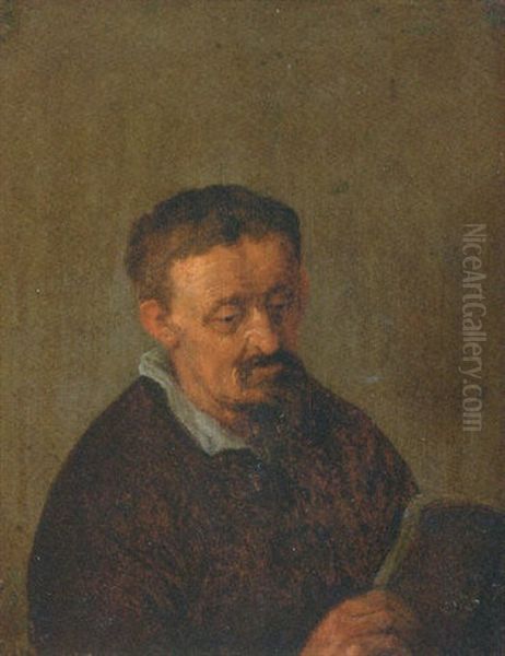 A Man Reading Oil Painting by Adriaen Jansz van Ostade