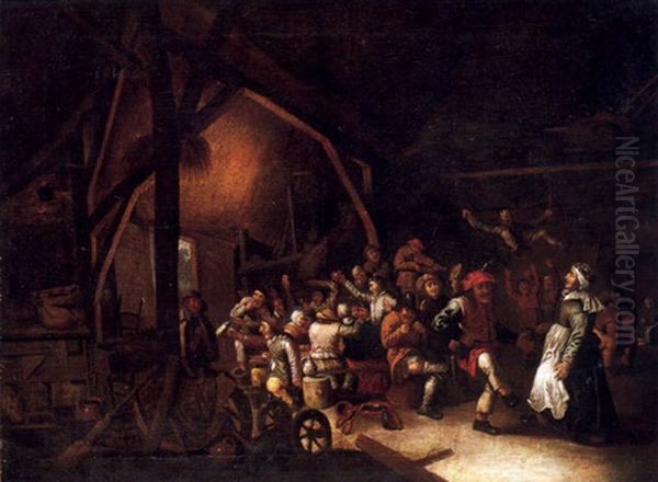 Fiesta Con Baile En Una Taberna Oil Painting by Adriaen Jansz van Ostade