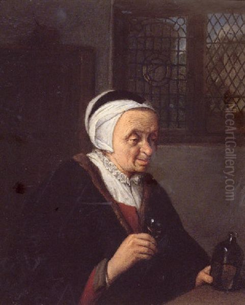 The Gin Drinker Oil Painting by Adriaen Jansz van Ostade