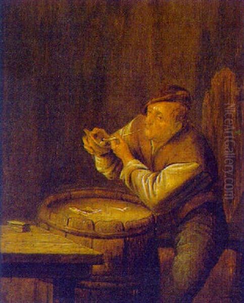 Pfeifenrauchender Bauer Oil Painting by Adriaen Jansz van Ostade