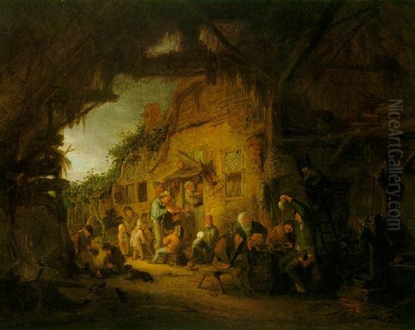 The Old Fiddler Oil Painting by Adriaen Jansz van Ostade