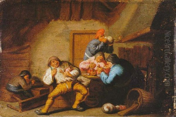 Bebedores En Un Interior by Adriaen Jansz van Ostade