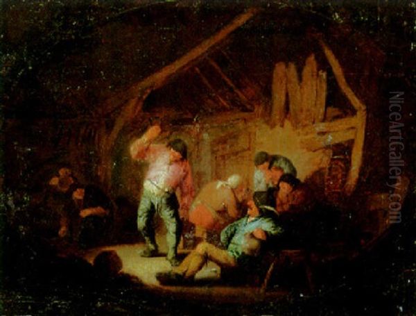 Peasants Merrymaking In An Inn Oil Painting by Adriaen Jansz van Ostade