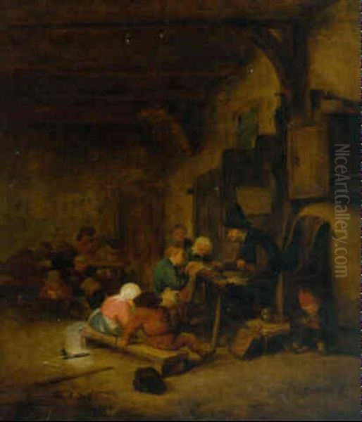 A Schoolroom Oil Painting by Adriaen Jansz van Ostade