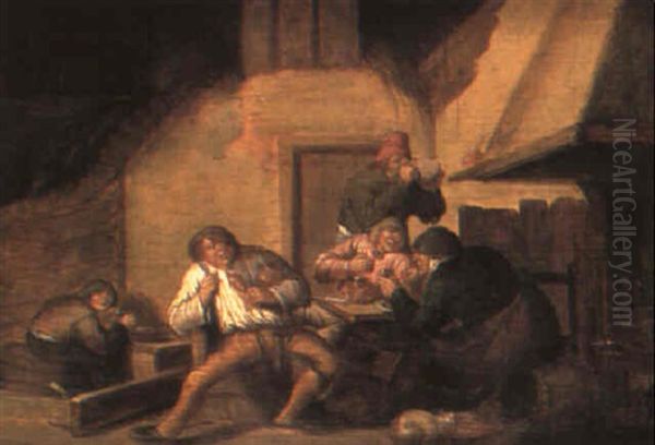 Krogscen Oil Painting by Adriaen Jansz van Ostade