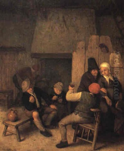 Interieur Paysan Oil Painting by Adriaen Jansz van Ostade