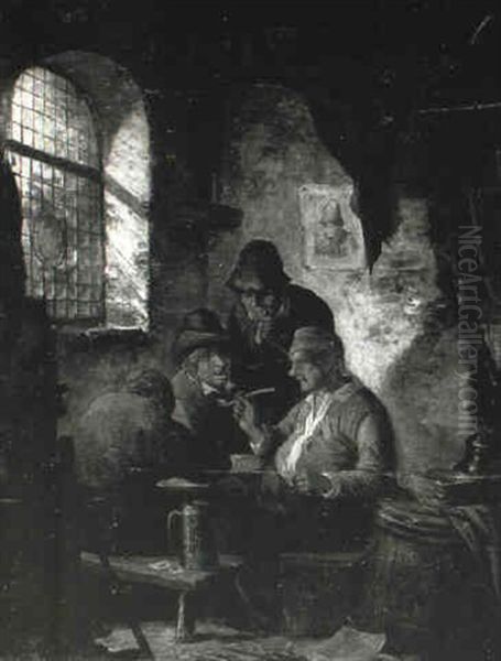 Boors Merrymaking In A Tavern Oil Painting by Adriaen Jansz van Ostade