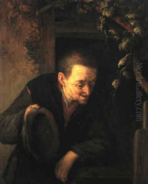 Gebeugter Mann Mit Hut Oil Painting by Adriaen Jansz van Ostade