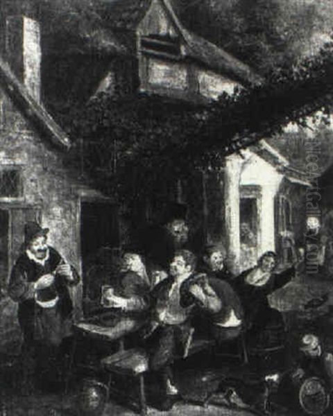 Bauern Vor Dem Wirtshaus Oil Painting by Adriaen Jansz van Ostade