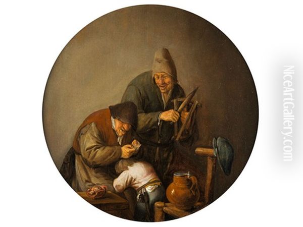 Beim Entlausen Oil Painting by Isaac Van Ostade