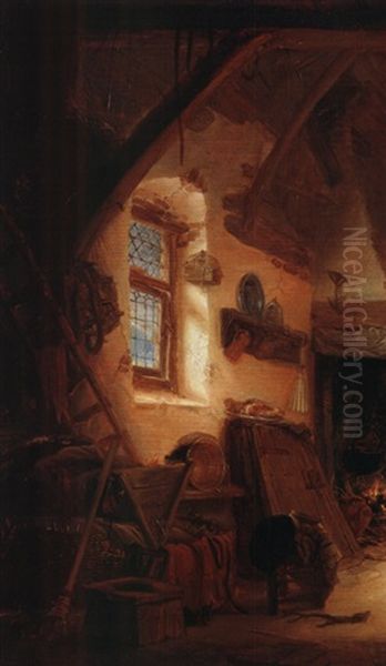 Bauerninterieur Mit Spielenden Kindern Oil Painting by Isaac Van Ostade