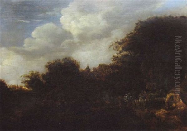 Das Alte Bauernpaar Bei Einem Am Dichten Waldrand Gelegenen Haus Oil Painting by Isaac Van Ostade