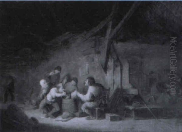 Scene De Tabagie Dans Une Auberge Oil Painting by Isaac Van Ostade