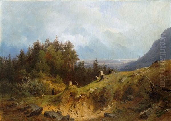 Motiv Aus Dem Inntal Oil Painting by Gustav Osterroht