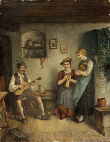 Das Gitarrenkonzert Oil Painting by Carl Ostersetzer