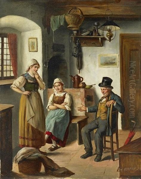 Der Heiratsvermittler Oil Painting by Carl Ostersetzer