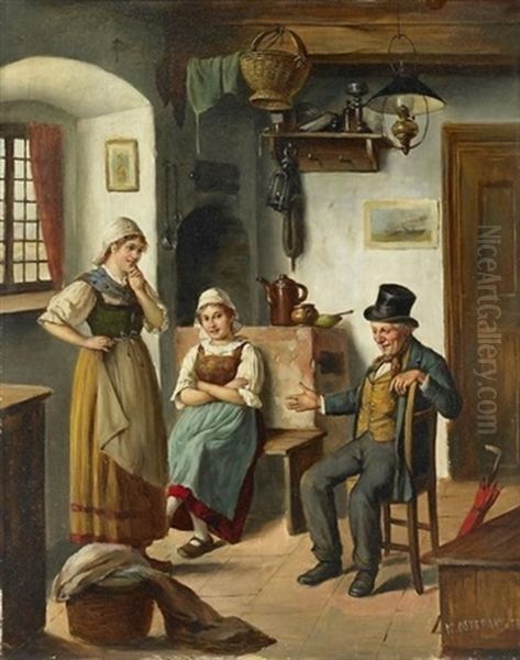 Der Heiratsvermittler Oil Painting by Carl Ostersetzer