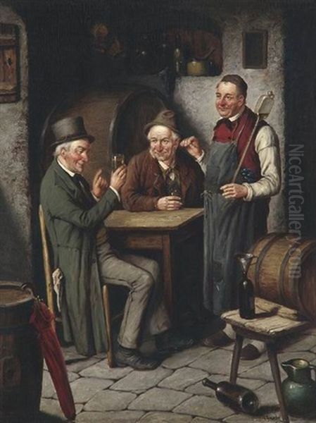 Die Weinprobe Oil Painting by Carl Ostersetzer