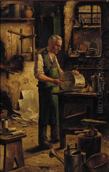 The Workshop Oil Painting by Carl Ostersetzer