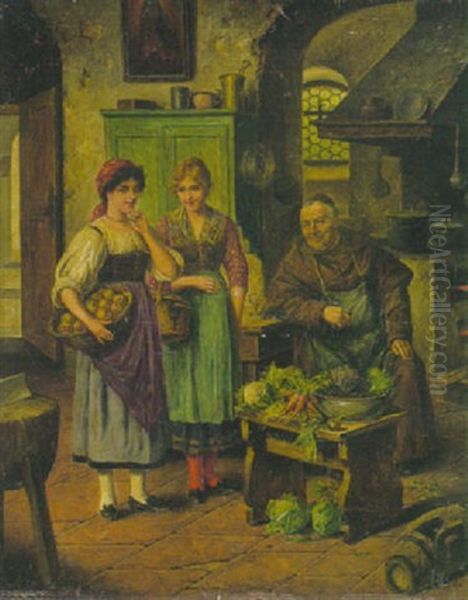 In Der Klosterkuche Oil Painting by Carl Ostersetzer