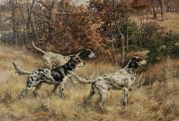 Setters On The Hunt Oil Painting by Edmund Henry Osthaus