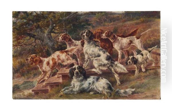 Group Of Setters Oil Painting by Edmund Henry Osthaus