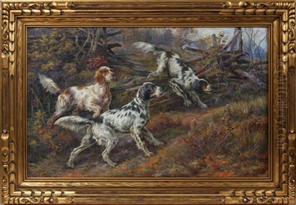 Three Irish Setters Oil Painting by Edmund Henry Osthaus