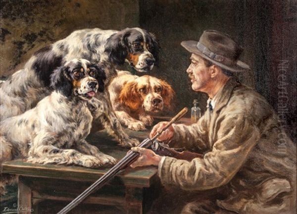 Self Portrait With Three Setters Oil Painting by Edmund Henry Osthaus