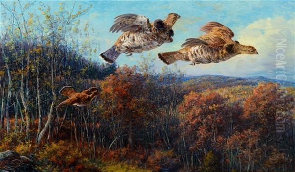 Grouse In Flight Oil Painting by Edmund Henry Osthaus