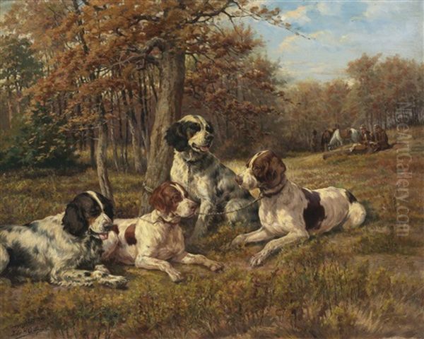 Setters At Rest Oil Painting by Edmund Henry Osthaus