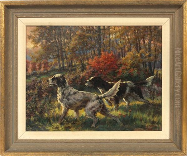 Two Setters On The Hunt Oil Painting by Edmund Henry Osthaus