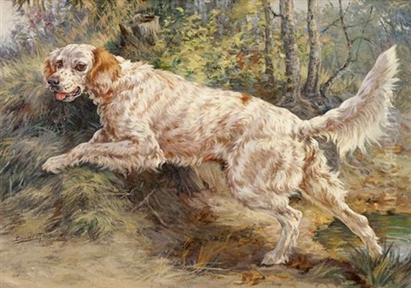 Setter In Pursuit Oil Painting by Edmund Henry Osthaus