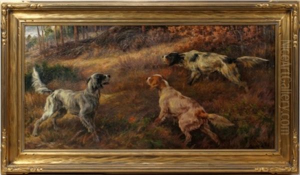 Hunting Dogs On The Scent Oil Painting by Edmund Henry Osthaus