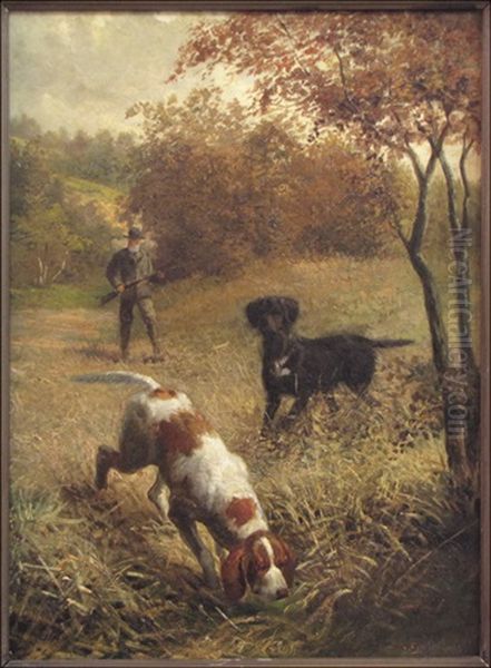 Hunter With Two Setters Oil Painting by Edmund Henry Osthaus