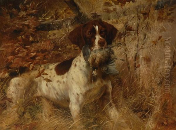 Pointer With Quail Oil Painting by Edmund Henry Osthaus