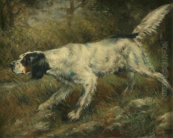 English Setter On Point Oil Painting by Edmund Henry Osthaus