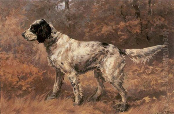 Setter In A Forest Oil Painting by Edmund Henry Osthaus