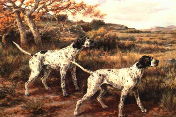 Two Pointers On Scent Oil Painting by Edmund Henry Osthaus