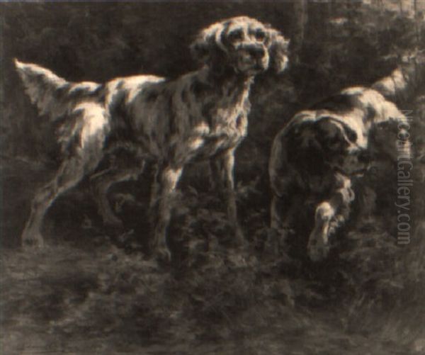 Two Setters Pointing Oil Painting by Edmund Henry Osthaus